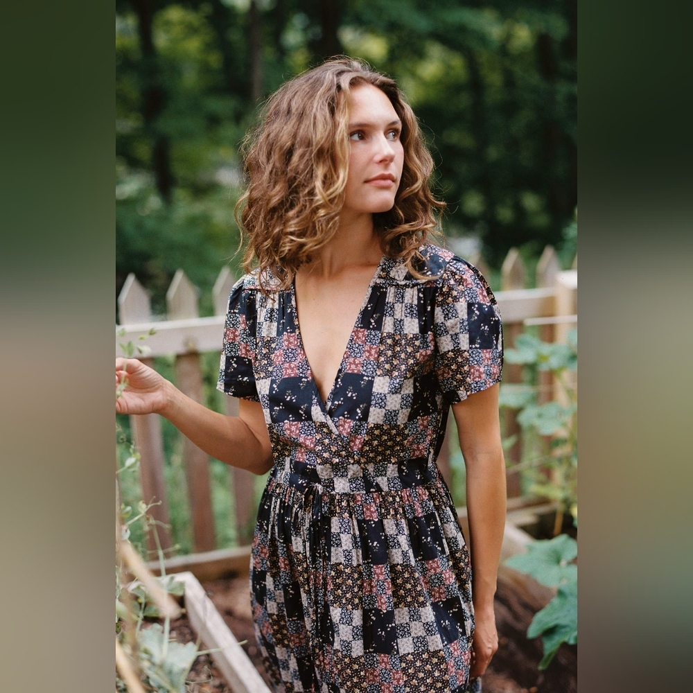 Christy Dawn the dawn dress in harvest patchwork, medium - Picture 1 of 8
